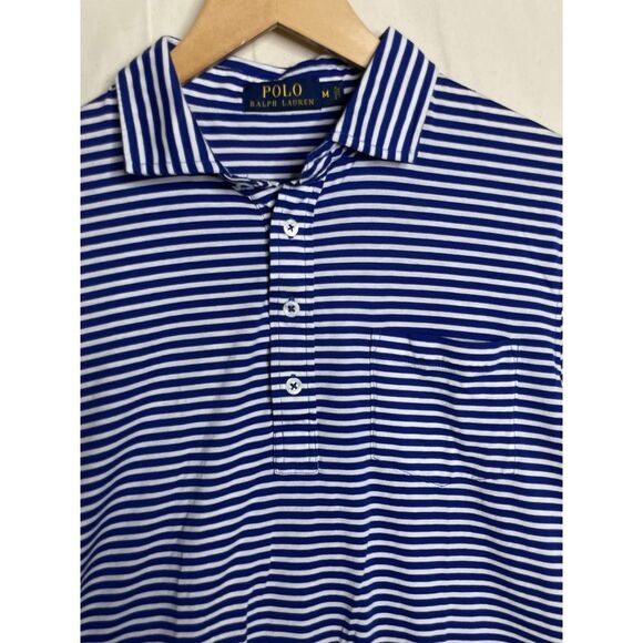 Polo Ralph Lauren Men's Blue Striped‎ Polo Shirt Size Medium - Picture 3 of 7